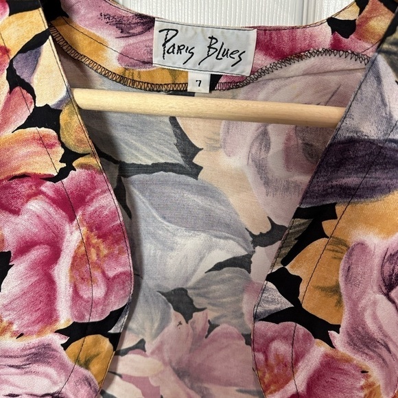 Paris Blues Floral Vintage Crop Jacket, size 7 - Picture 2 of 6
